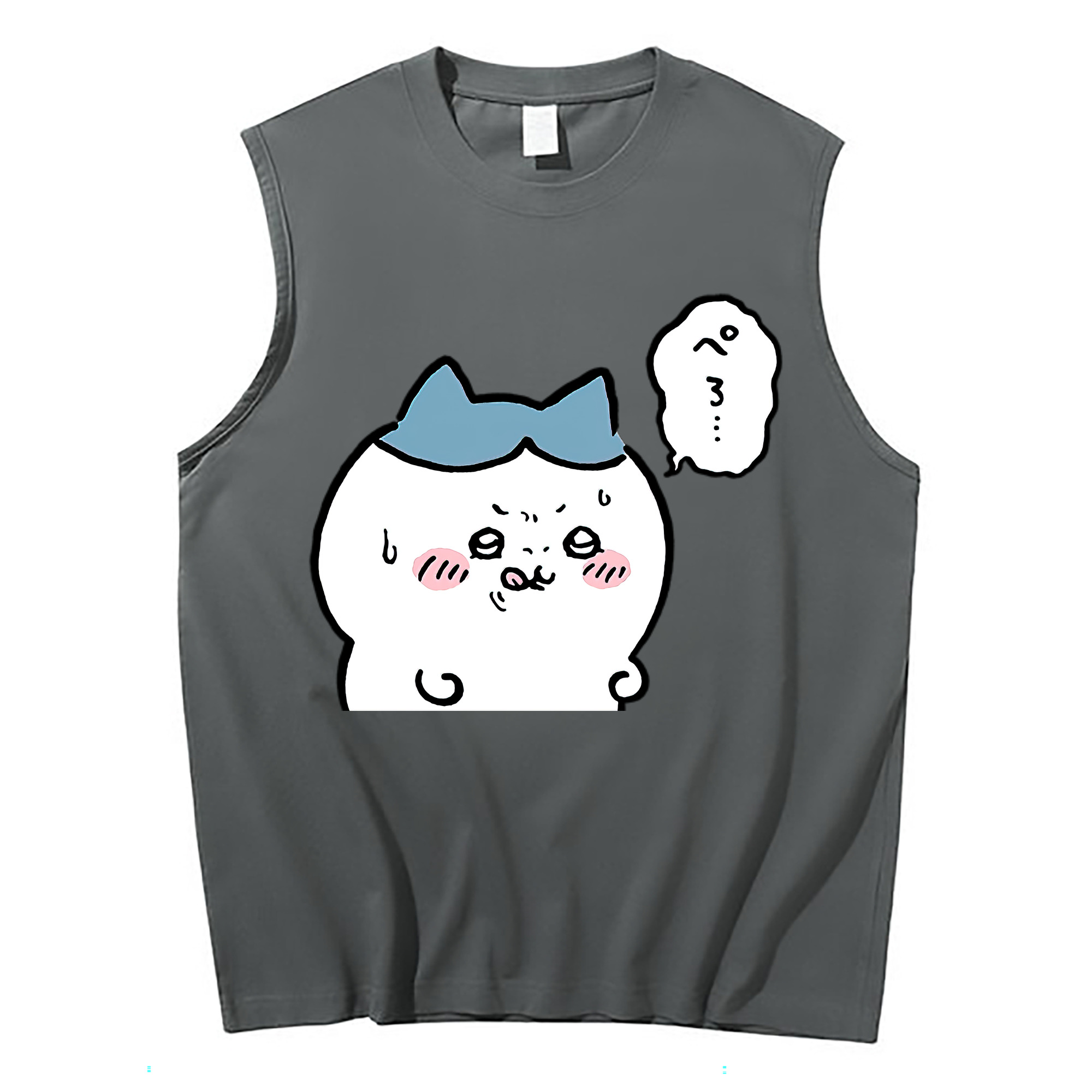 （画像用） ちいかわ ハチワレ Chii-kawa hachiware コットン100％タンクトップ（フロントプリント）